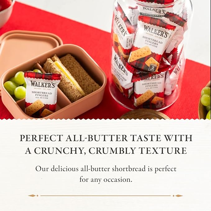Walker?셲 All-Butter Shortbread Fingers - 2-Count Snack Packs (Pack of 24) - Authentic Shortbread