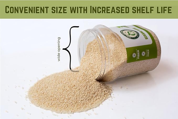 Sown and Grown White Sesame seeds- 2lb, 32oz | Whole White Sesame Seeds Bulk, Perfect for Noodle