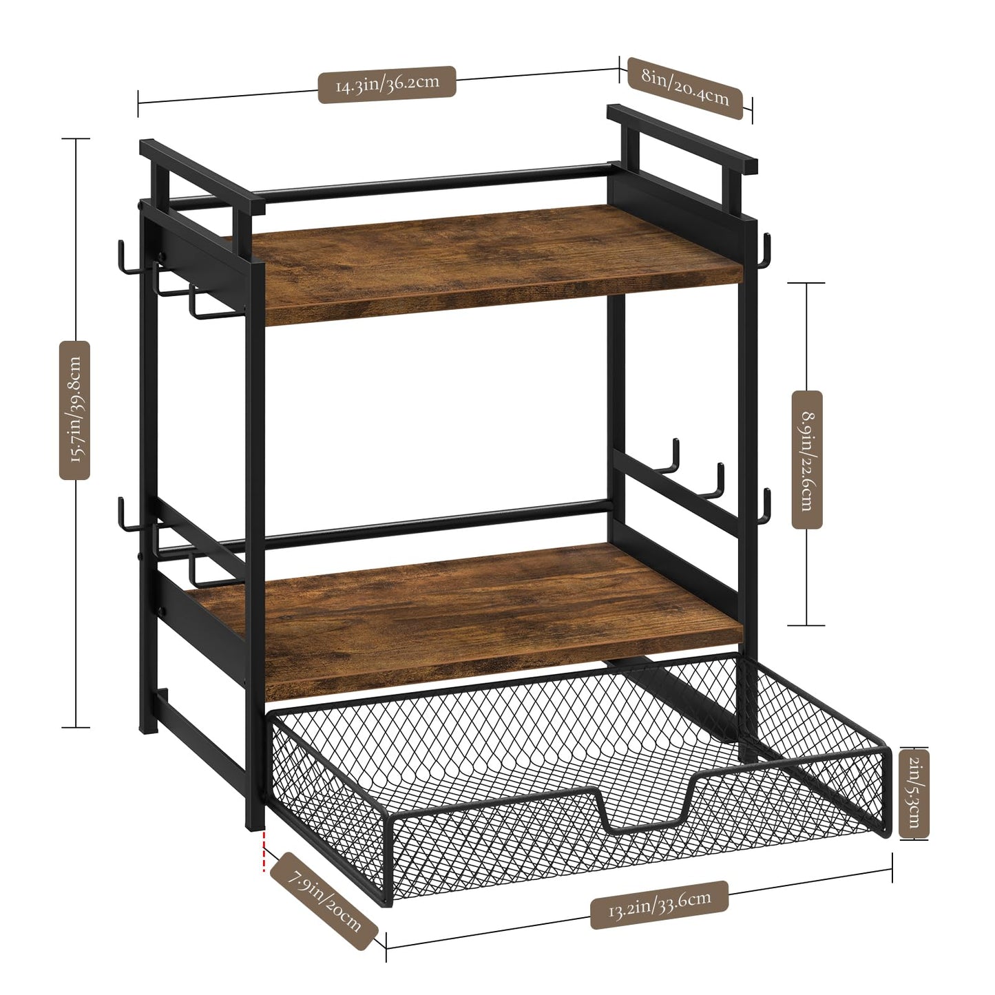 BCOZLUX Coffee Bar Organizer for Countertop, Coffee Station Organizer