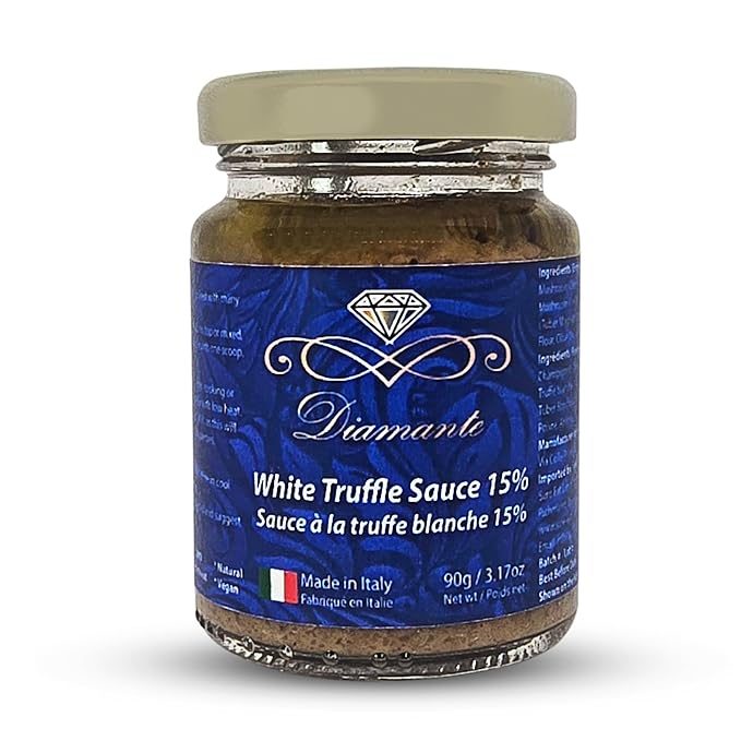 Diamante Italy White Truffle Sauce with High 15% White Truffle Content - Authentic Italian Gourmet