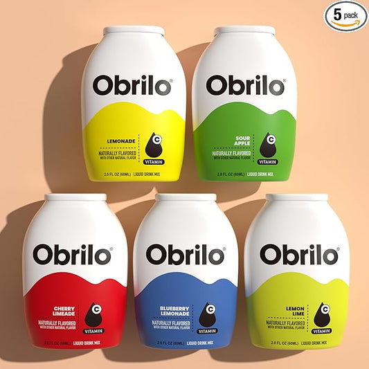 Obrilo Water Enhancer Liquid Flavoring Drops - ZERO Sugar/Calorie, Dye Free, Naturally Flavored