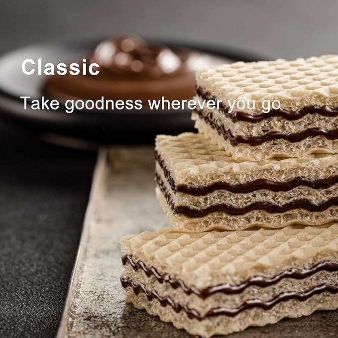 Loacker Classic Chocolate Wafers - Premium Crispy Wafer Cookies with Chocolate Cream Filling
