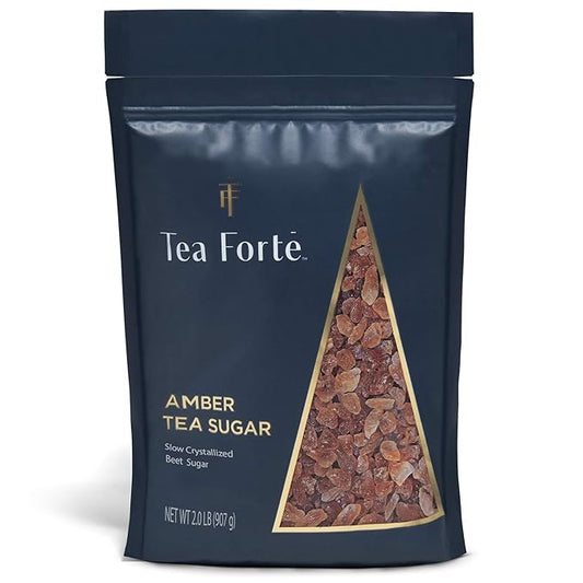 Tea Forte Natural Amber Hue Beet Rock Sugar Crystals for Tea and Coffee, Dissolves Quickly, Vegan