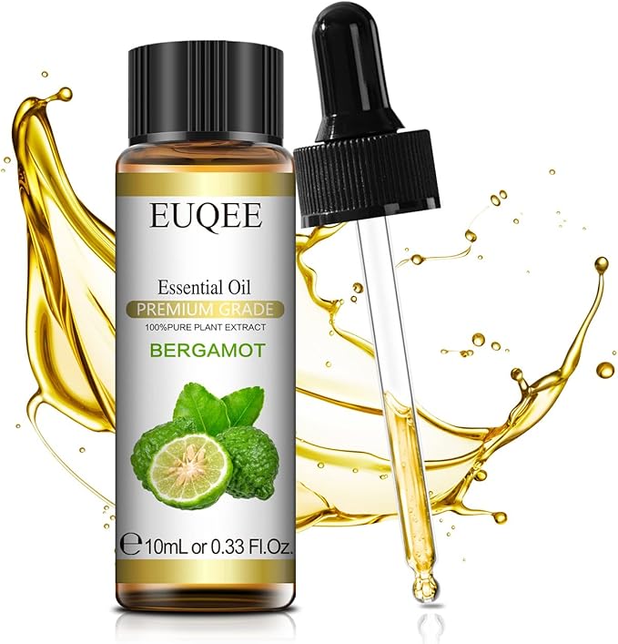 Bergamot Essential Oil Pure Bergamot Oil with Glass Dropper for Diffusers, Humidifier, Candle