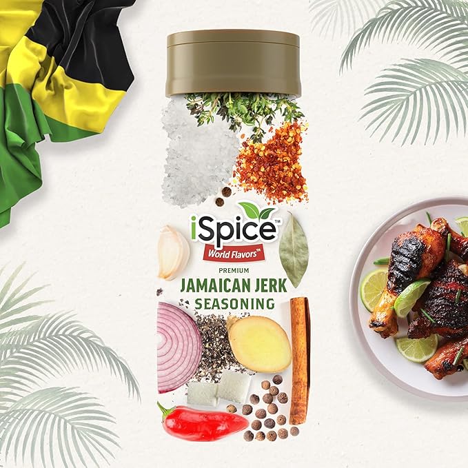 iSpice - JAMAICAN JERK SEASONING World Flavor Super Spice Blend | All Natural | Ready to use as is