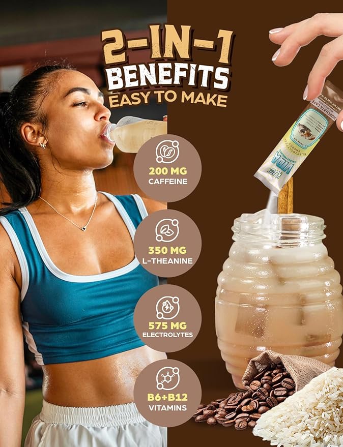 Hydration + Energy Electrolyte Drink Mix ??Coffee Horchata Agua Fresca Flavor | Sugar-Free Powder