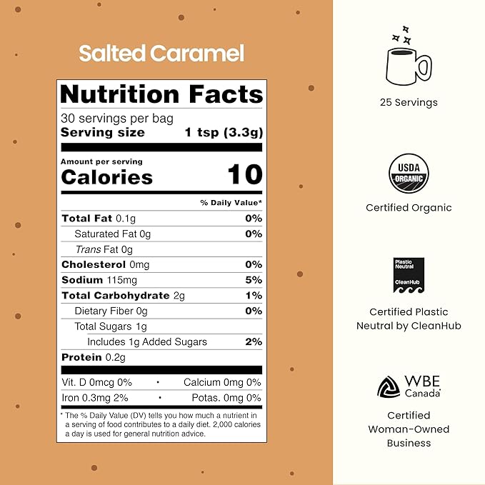 Blume Superfoods Latte - Salted Caramel Powder, Dandelion Root powder, Maca Powder, Pink Himalayan