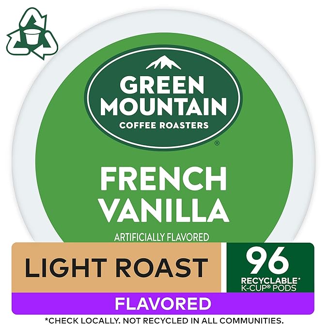Green Mountain Coffee Roasters French Vanilla Coffee, Keurig Single-Serve K-Cup pods, Light Roast