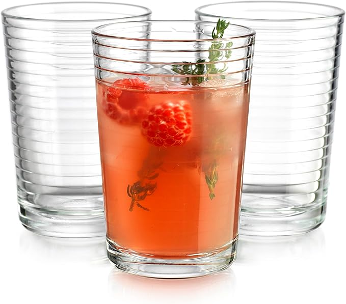 Glaver's Juice Glasses 7 oz. Set of 10 Glass Cups ??Beverage Water Tumblers For Home and Bar