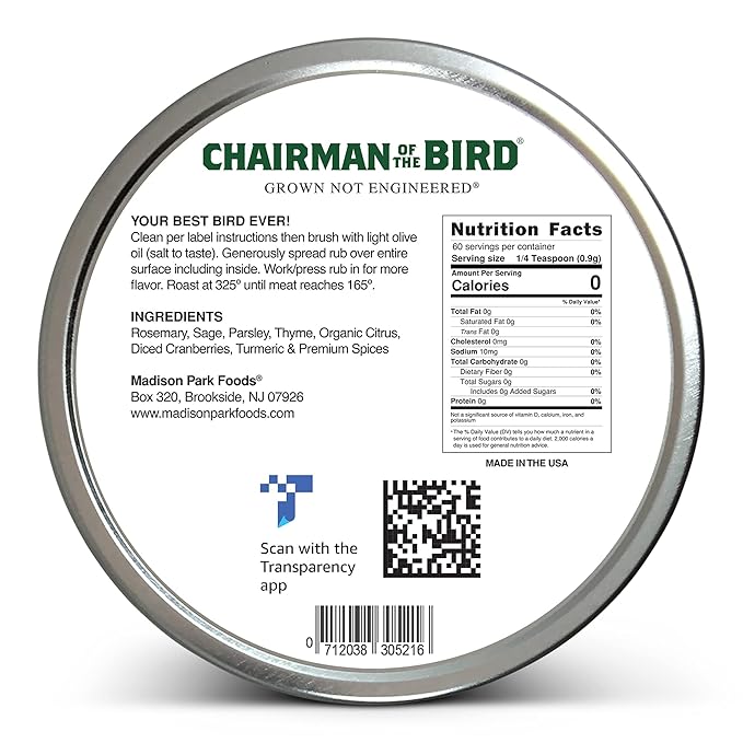 2-Chairman of the Bird Gourmet Turkey Rub - Herb Seasoning, Dry Brine Kit and Stuffing Mix
