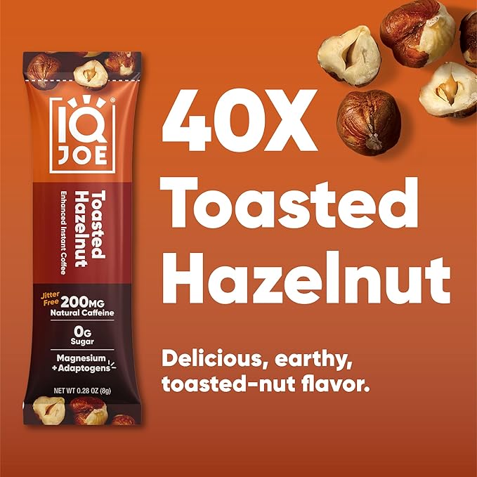 IQJOE Mushroom Coffee Packets (40 Servings) Lion’s Mane, Magtein Magnesium, Antioxidants