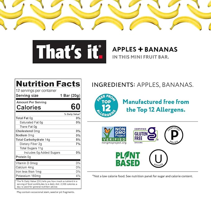 That's it. Mini Fruit Bars Gift Pouch (Variety 36 Count) No Sugar Added, Plant-Based, Vegan &