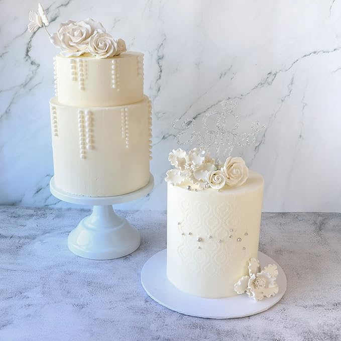 O'Creme Garden Roses Gumpaste Flower Set - White Edible Flowers for Cake Decorating - Sugar Paste