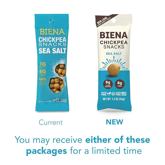 BIENA Chickpea Snacks - Crunchy Roasted Chickpeas - High Fiber Vegan Protein Snacks for Adults and