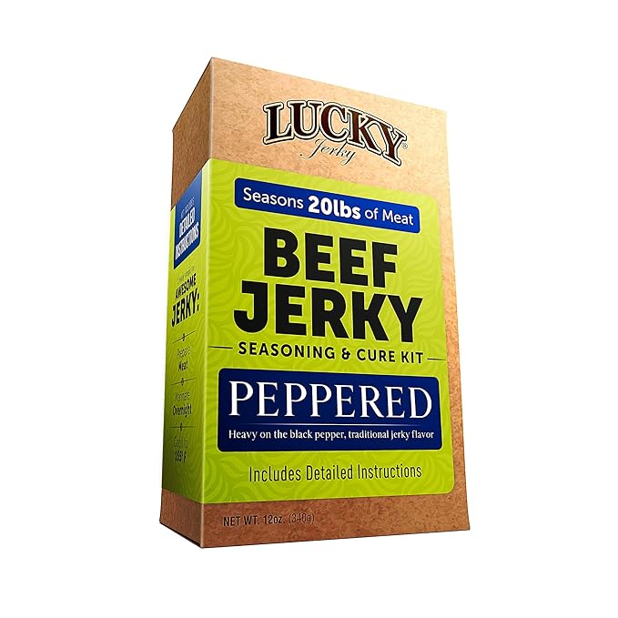 Lucky Jerky Peppered DIY Jerky Seasoning Kits - Seasons 20lbs of Meat