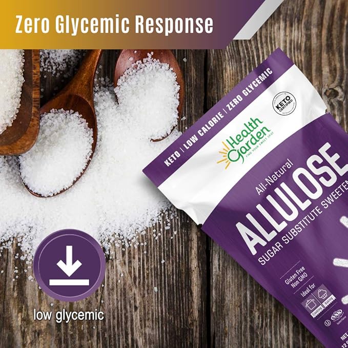 Health Garden Allulose Sweetener - Gluten and Sugar Free - Zero Net Carb - Non GMO - Kosher - Keto