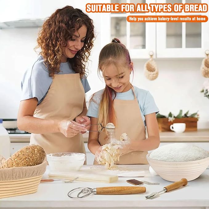 Banneton Bread Proofing Basket, Sourdough Banneton Basket, 9 inch Round Banton Proofing Baskets