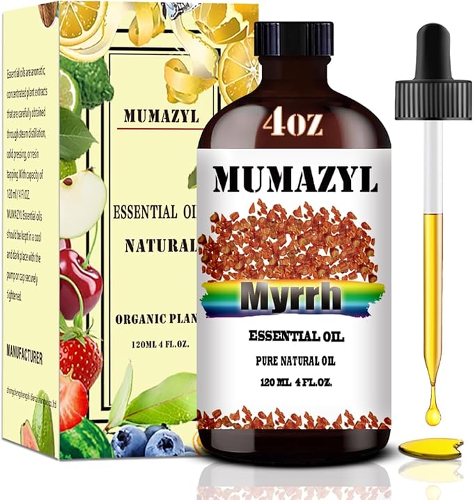 Myrrh Essential Oil, Myrrh Oil 4 Fl Oz 120ML for Diffuser Humidifier Yoga Cleaning DIY Candle Soap