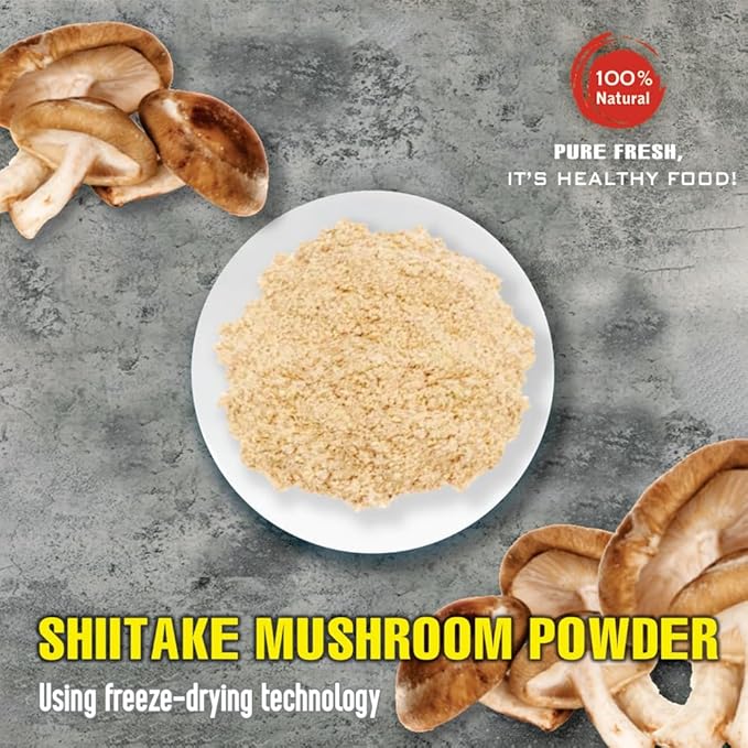 SHIITAKE MUSHROOM POWDER 1.76 Oz (50g) VIETFARMFOOD: Pure, natural freeze-dried spice made from