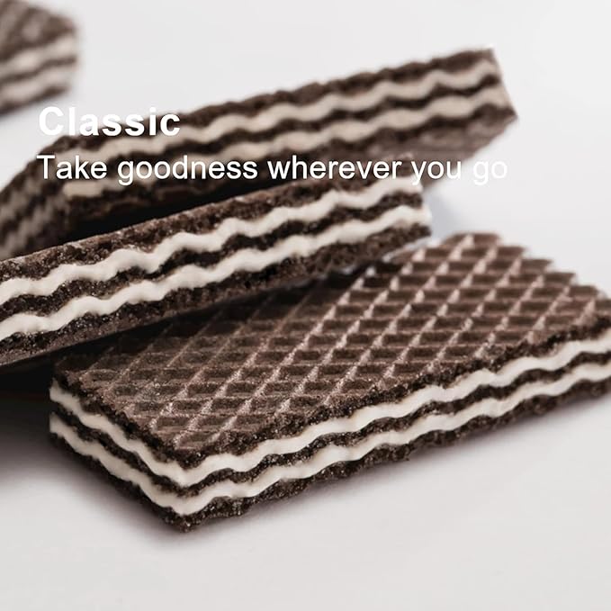 Loacker Classic Cocoa & Milk Wafers - Premium Crispy Cocoa Wafer Cookies with Milk Cream Filling