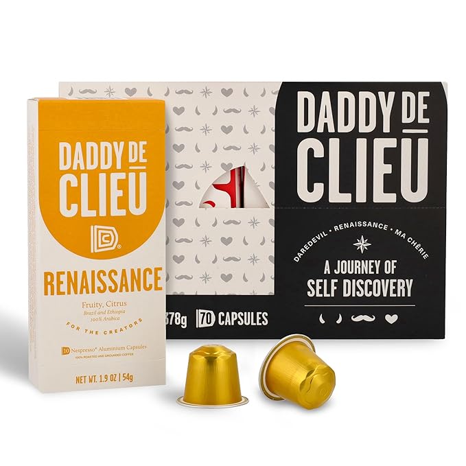 Daddy De Clieu Renaissance Coffee Pods (Sweet & Balanced, Brazil and Ethiopia, 100% Arabica Blend)
