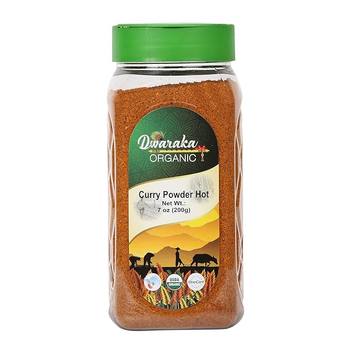 Dwaraka Organic - Curry Powder Hot, 7oz, Healthy, Organic, Non GMO, All Natural