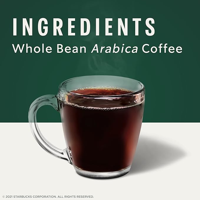 Starbucks Whole Bean Coffee, Dark Roast Coffee, French Roast, 100% Arabica, 6 bags (18 oz each)