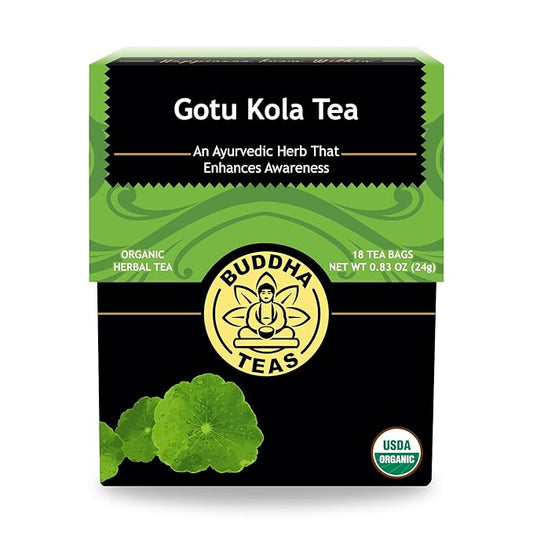 Buddha Teas - Organic Gotu Kola Tea - Herbal Tea - For Health & Wellbeing - With Antioxidants &