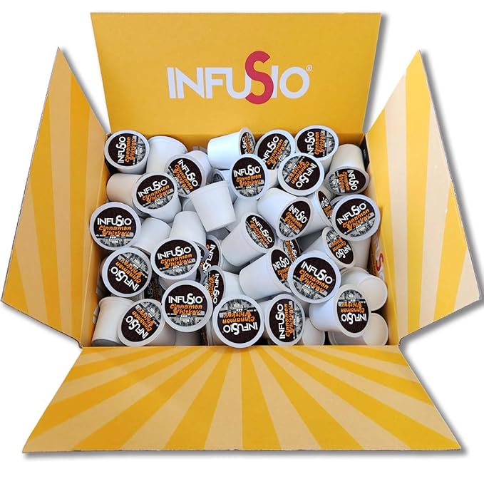 InfuSio Coffee Pods 96 Count Cinnamon Whiskey Flavored Medium Roast Single serve Coffee pods for