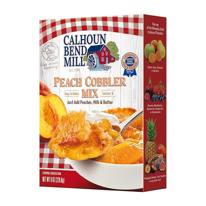 Calhoun Bend Mill Peach Cobbler Mix | Easy to Make Classic Southern Dessert | Versatile Crust Mix