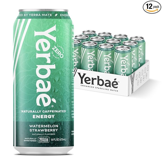 Yerbaé Watermelon Strawberry Functional Energy Drink - 0 Sugar, 0 Calories, 0 Carbs. Yerbae is