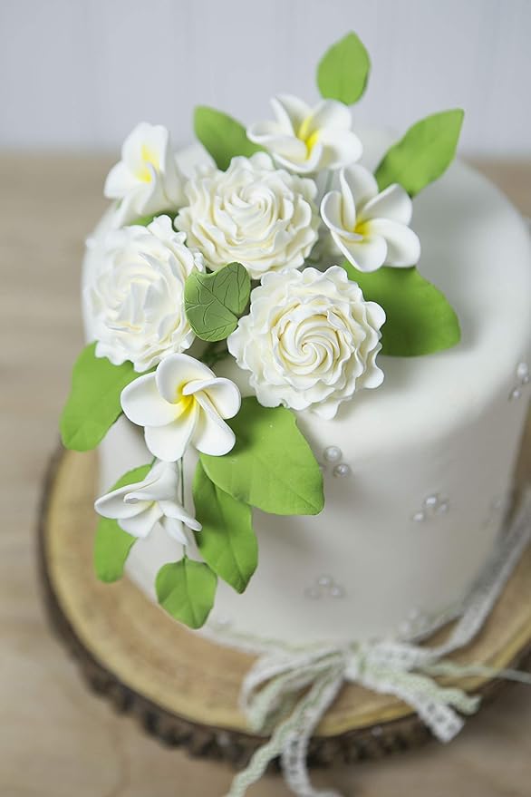 Global Sugar Art Gardenia Sugar Cake Flowers, White, 8 Count by Chef Alan Tetreault