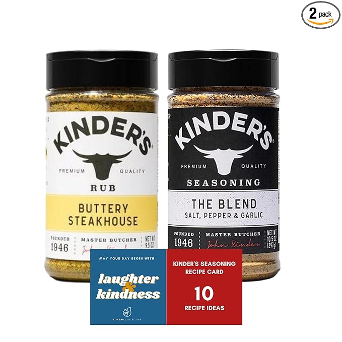 Kinder's Seasoning Duo Bundle: The Blend & Buttery Steakhouse - Two XL 9.5 and 10.5-ounce Bottles +