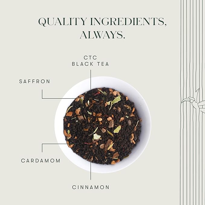Luxmi Estates Saffron Chai | 100 gm | Signature India collection | Assam CTC Tea | Black tea