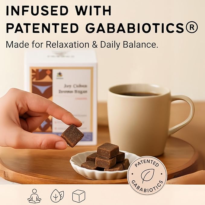 FOODHO GABA Joy Cubes Brown Sugar Cubes - Natural Dark Muscovado Sugar | Old Fashioned Pure Cane