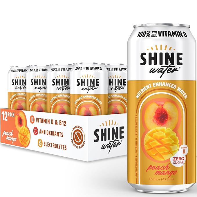ShineWater Vitamin D Hydration Electrolyte Drink - Flavored water with electrolytes, Sugar-Free