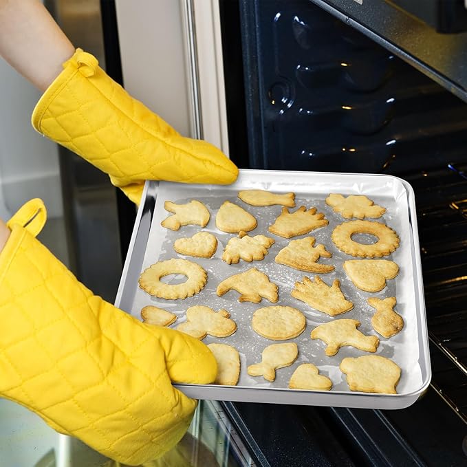 6 Pcs Baking Sheet Set Stainless Steel Cookie Sheet Cookie Baking Pan Bakeware Oven Tray Dishwasher