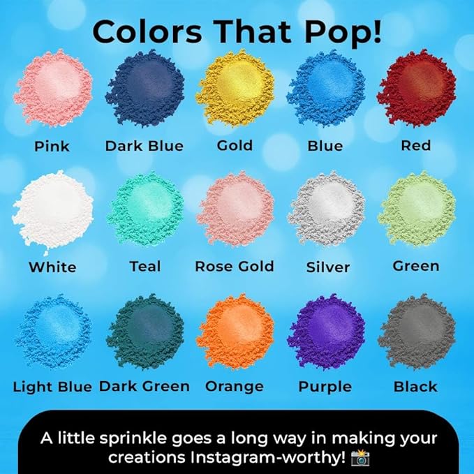 Bulk (20g) Light Blue Luster Dust Edible Glitter for Cocktails | Premium Edible Light Blue Luster