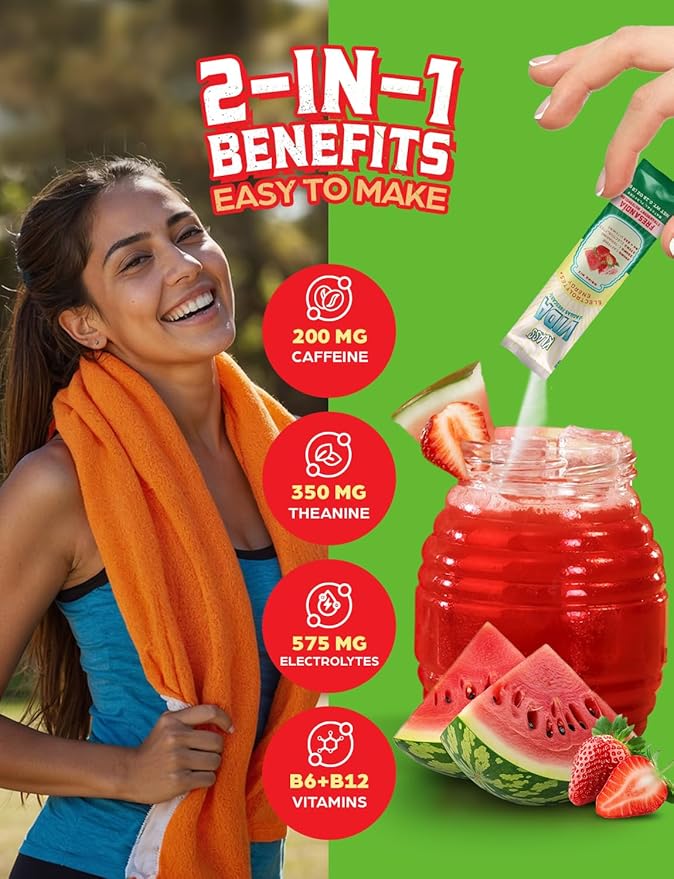Hydration + Energy Electrolyte Drink Mix ??Strawberry Watermelon Agua Fresca Flavor | Sugar-Free
