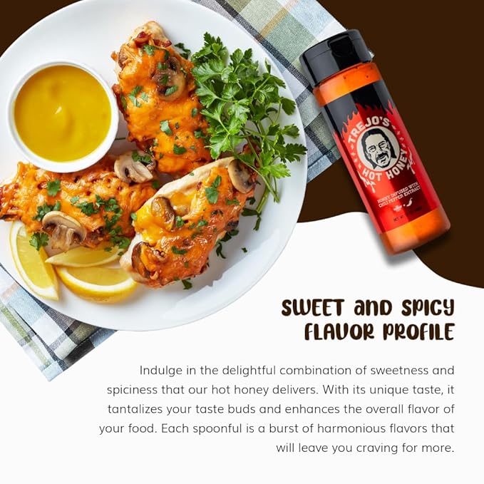 Trejo's Tacos Hot Honey | Sweet and Spicy Honey Hot Sauce | Infused with Chili Pepper Extract |
