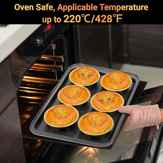 Beasea Disposable Baking Cups, 100 Pack 7.3oz 215ml Aluminum Ramekins Foil Baking Cups 4" Cupcake