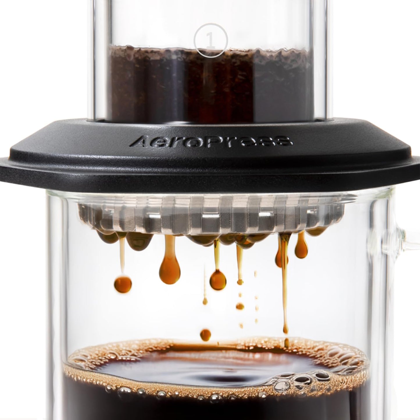 AeroPress Premium Coffee Press, Glass, Stainless Steel & Aluminum, Black