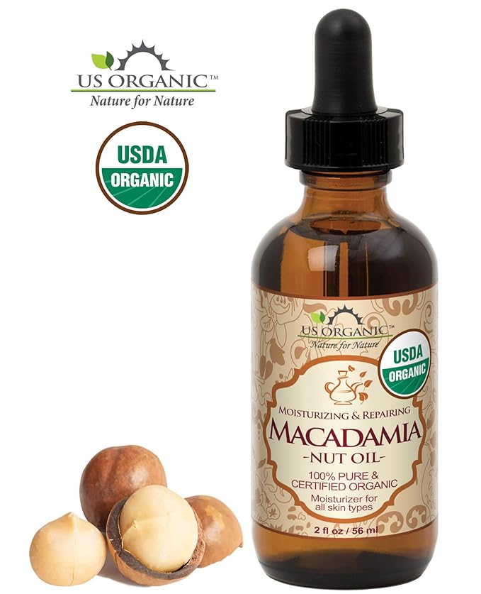 US Organic Macadamia Nut Oil Unrefined Virgin, USDA Certified Organic, Pure & Natural, Cold