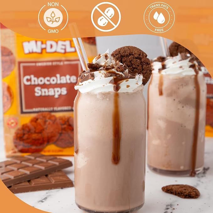 Mi-Del Chocolate Snaps Cookies - Crunchy Chocolate Cookies - Non-GMO Certified, 0g Trans Fat