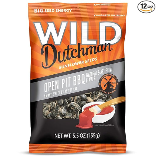 Wild Dutchman, Roasted Sunflower Seeds, Mouth Friendly Recipe for All Day Snacking, Open Pit BBQ