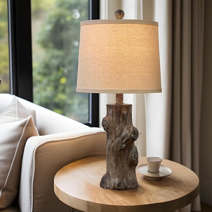 OYEARS 23"Resin Table Lamps for Living Room Set of 2 Country Cottage Farmhouse Lamp for Bedroom