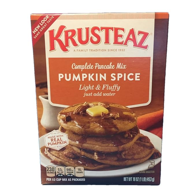 Krusteaz Baking Mix, Pumpkin Spice Complete Pancake Mix, Light & Fluffy, Made with Real Pumpkin &