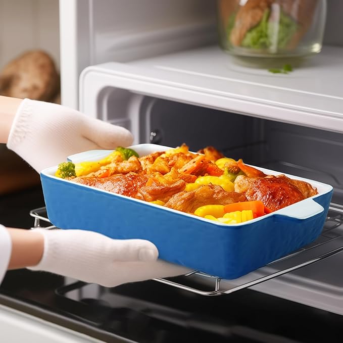 Casserole Dishes for Oven, Ceramic Baking Dishes, Lasagna Pan with Handles, Porcelain Baking Pan