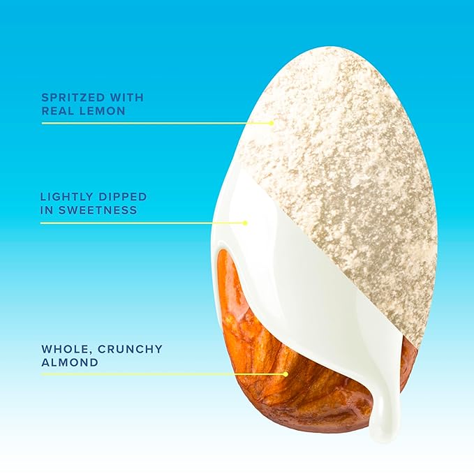 SkinnyDipped Lemon Bliss Almonds, Healthy Snack, Plant Protein, Gluten Free, 3.5 oz Resealable