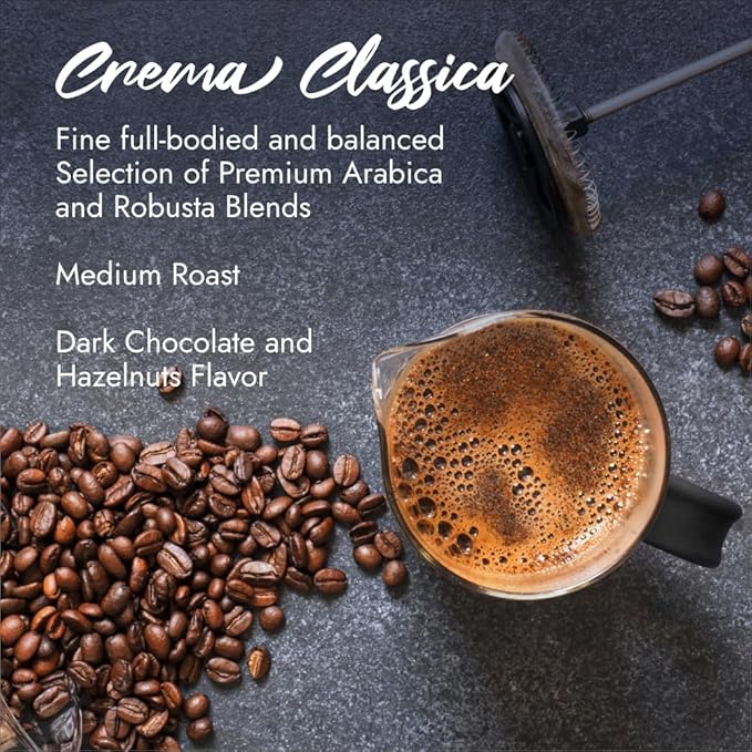 Caffè Borbone Whole Bean Coffee, Crema Classica, Medium Roast, Arabica and Robusta Blend - Roasted